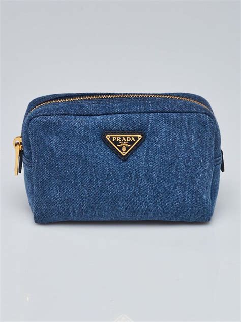 prada denim cosmetic pouch